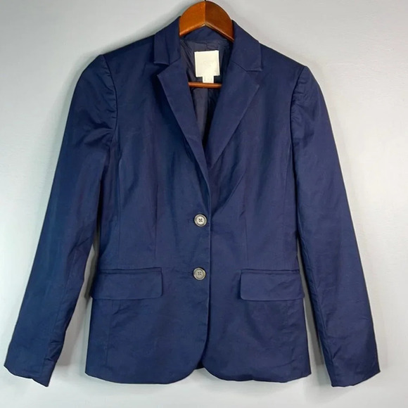 J. CREW Schoolboy Blazer Navy Blue Fitted Lined  Single Breast Preppy Size 0 - Picture 14 of 14